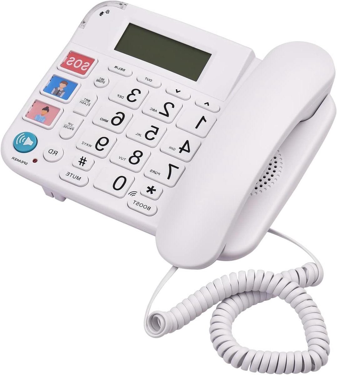 Vaste Telefoon - Grote Knoppen - Thuisgebruik Kantoor - Batterij Back-up - 20 cm - Zwart