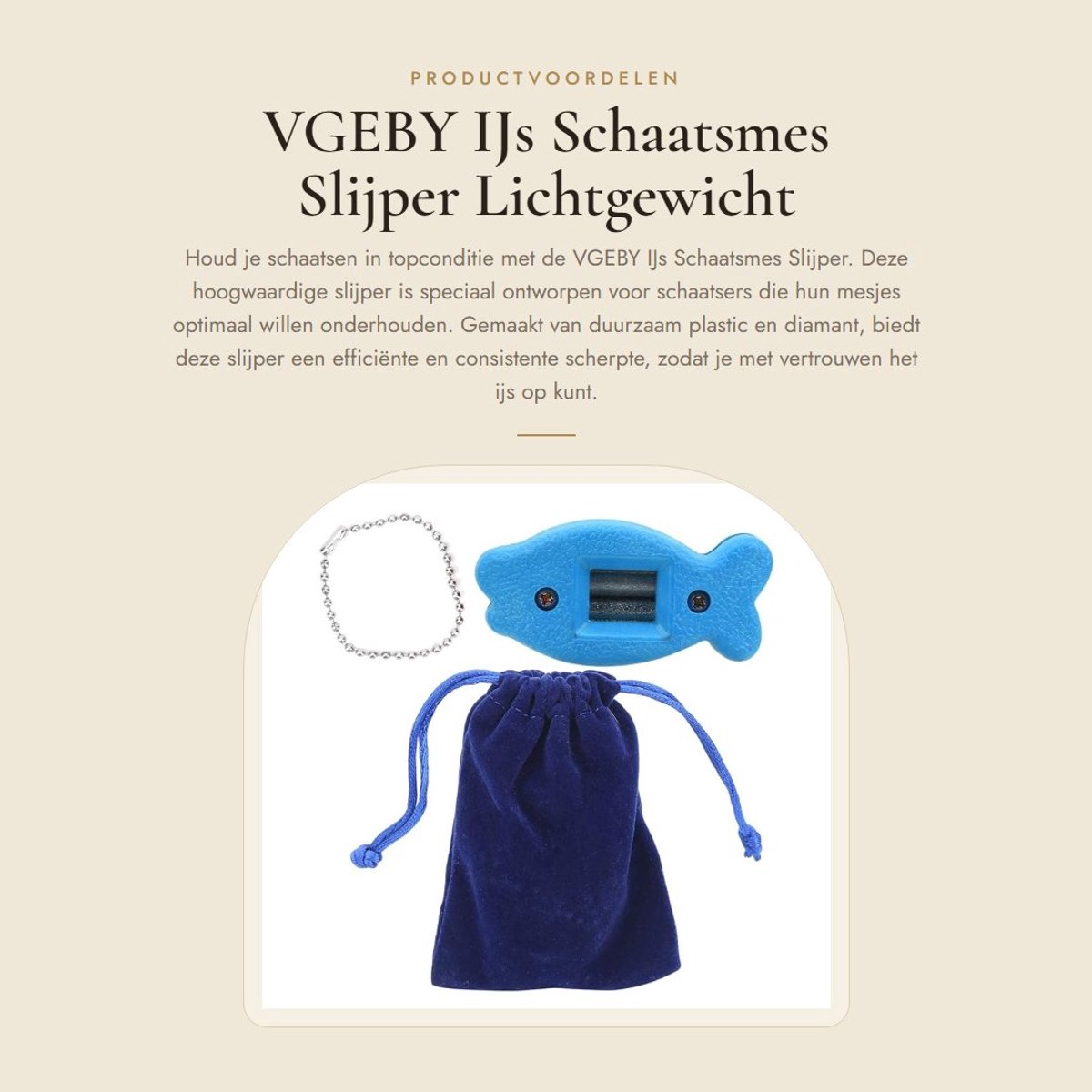 Dailygoods- Schaatsmes Slijper - Lichtgewicht Plastic en Diamant - Handmatige Slijper - Onderhouds Tool - Inclusief Opbergtas - Afmetingen 7,5x3,5x2,5 cm
