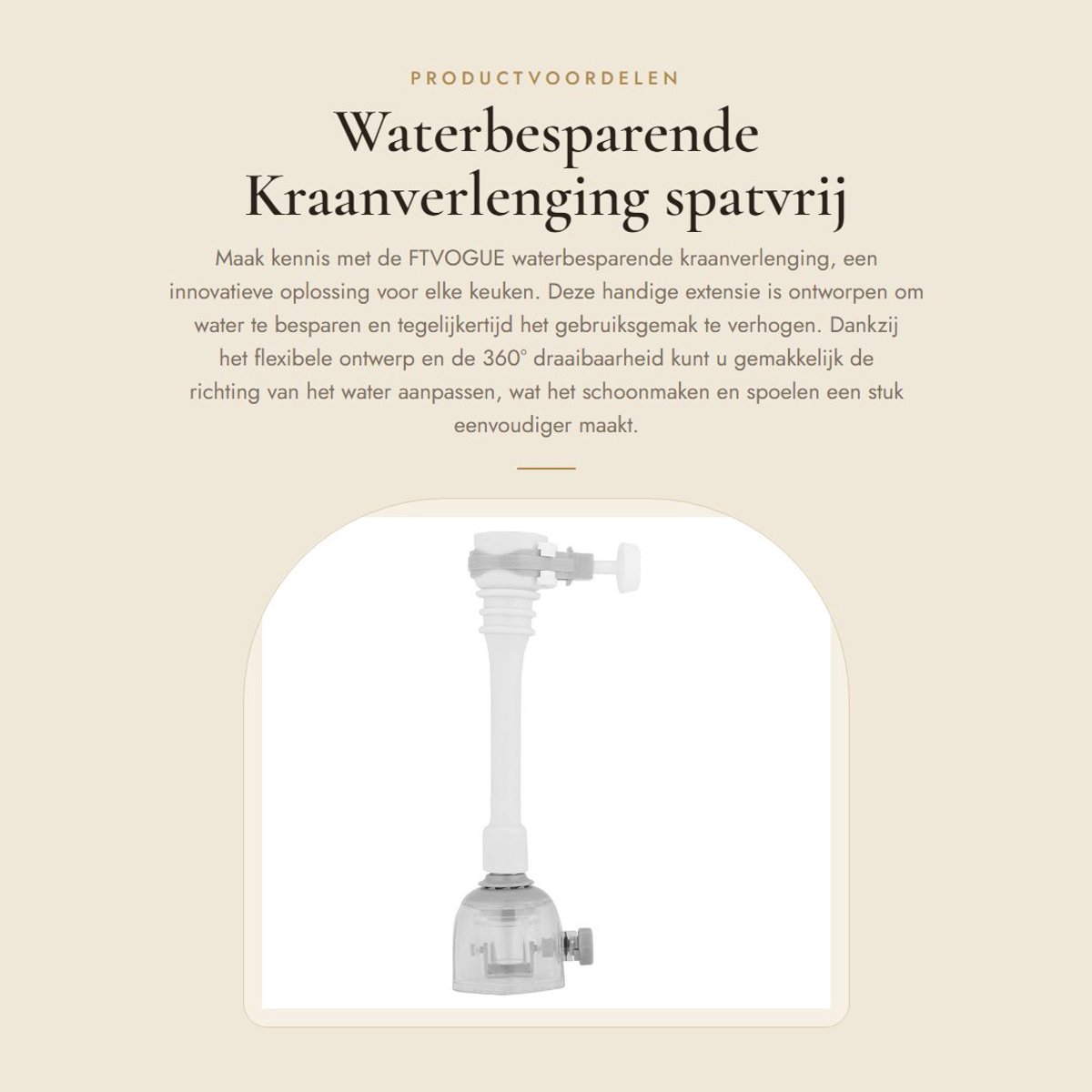 Dailygoods- Kraanverlengstuk 18cm - Flexibele Slang - 360° Rotatie - Waterbesparend - Spatvrij - Hoogwaardige ABS Materialen - Kraanaccessoire