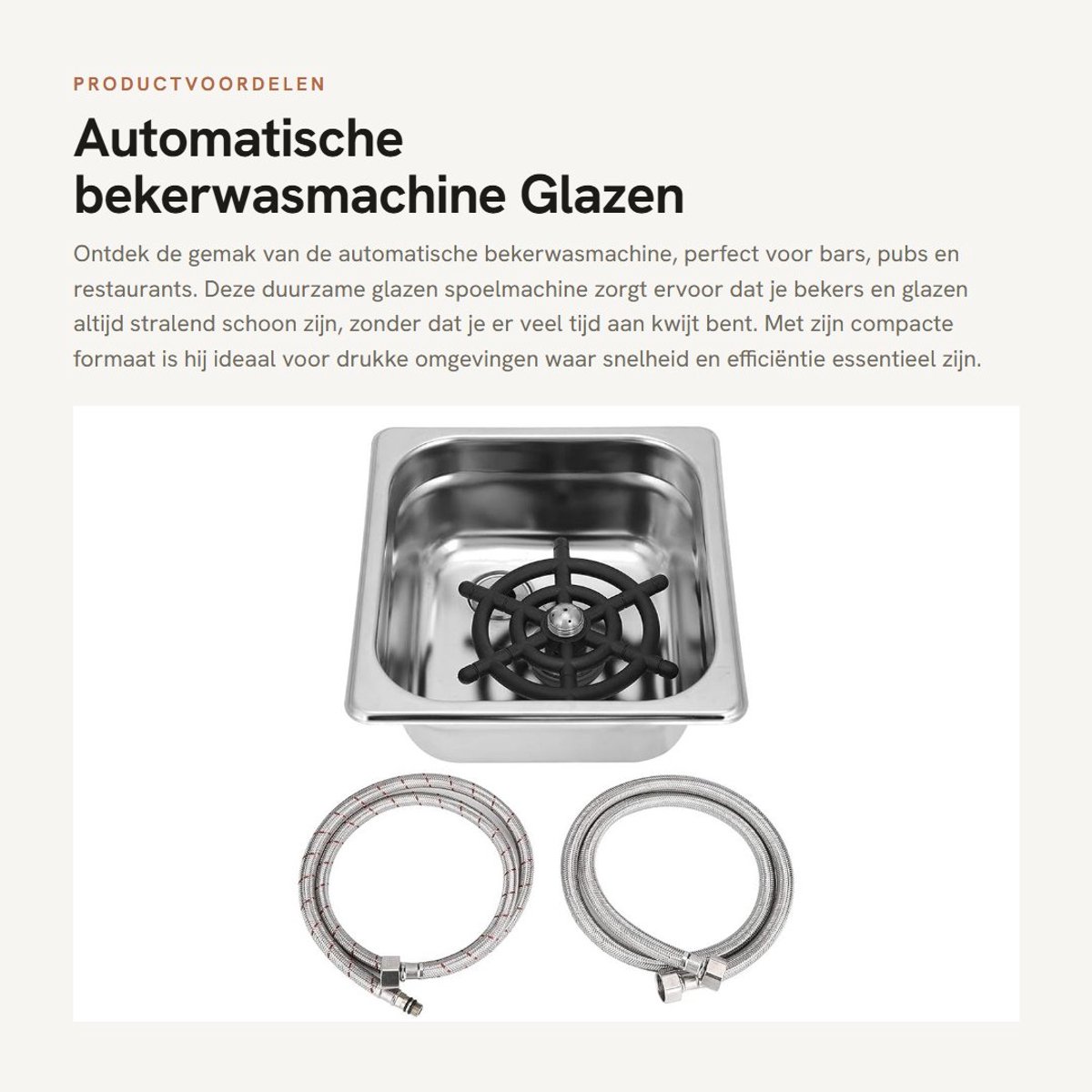 Dailygoods- Automatische Bekerwasmachine G1/2 - Roestvrij Staal - Duurzame Bekerreiniger - Glazen Spoelmachine - Commerciële Kopring - 100% Gloednieuw