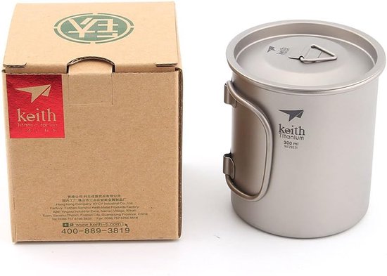 Keith 300ml/900ml Titanium Cup Outdoor Servies Camping Reizen Opvouwbare Handvat Cup (300ml) — afbeelding 4