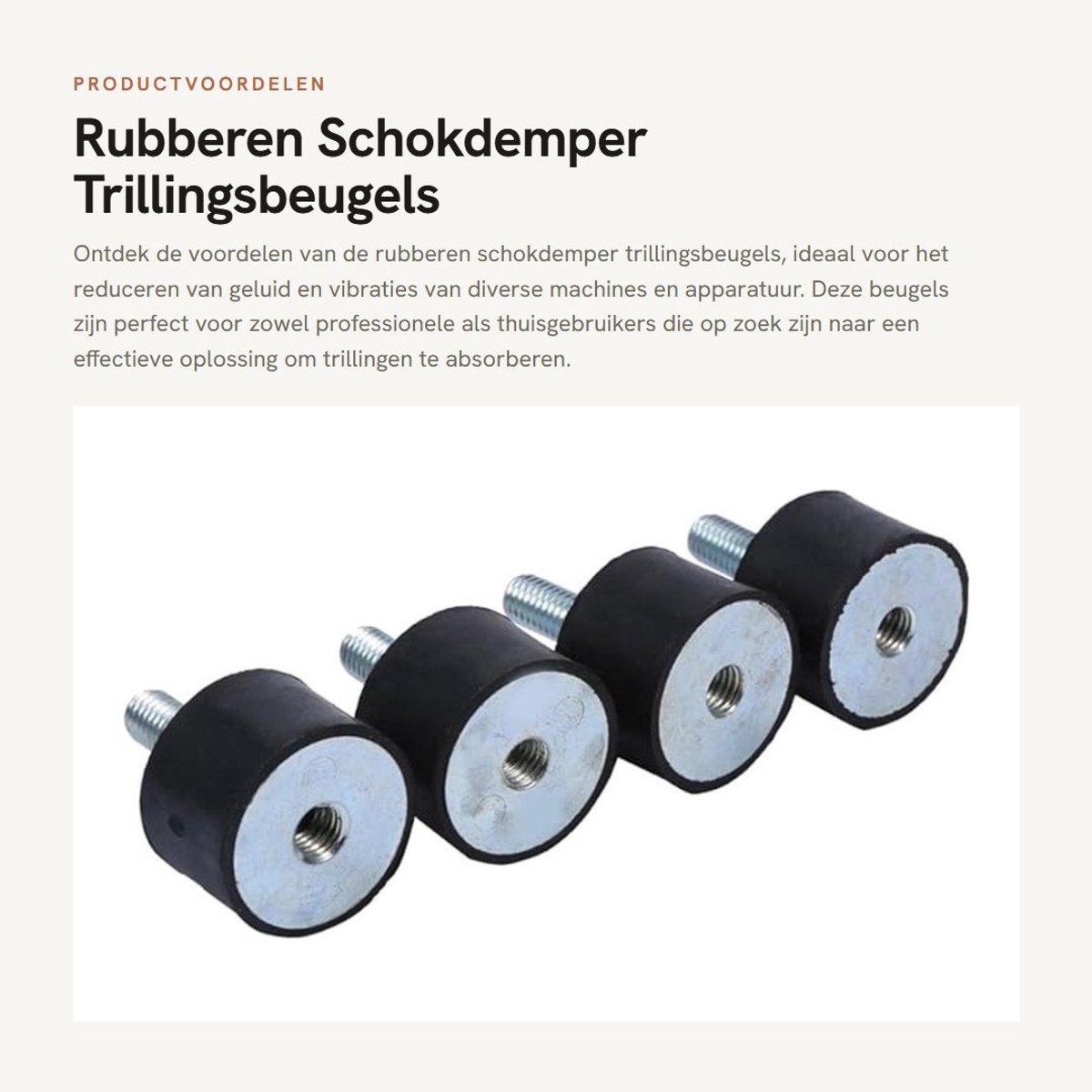 Dailygoods- Schokdemper Geluidsreductie - Trillingsdempers - Rubber Houders - M6/M8 - Zinkcoating Staal - 4x 166g/64g - Trillingsdemper