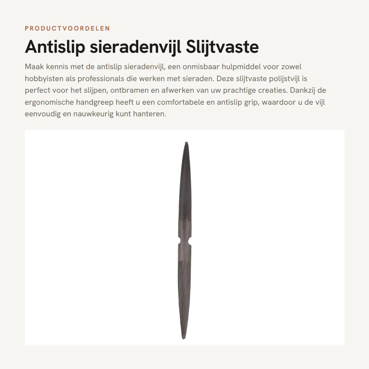 Dailygoods- Sieradenvijl Slijtvaste Polijstvijl - Antislip Grip - Ergonomische Handgreep - Duurzaam Materiaal - Voor Slijpen/Afwerken