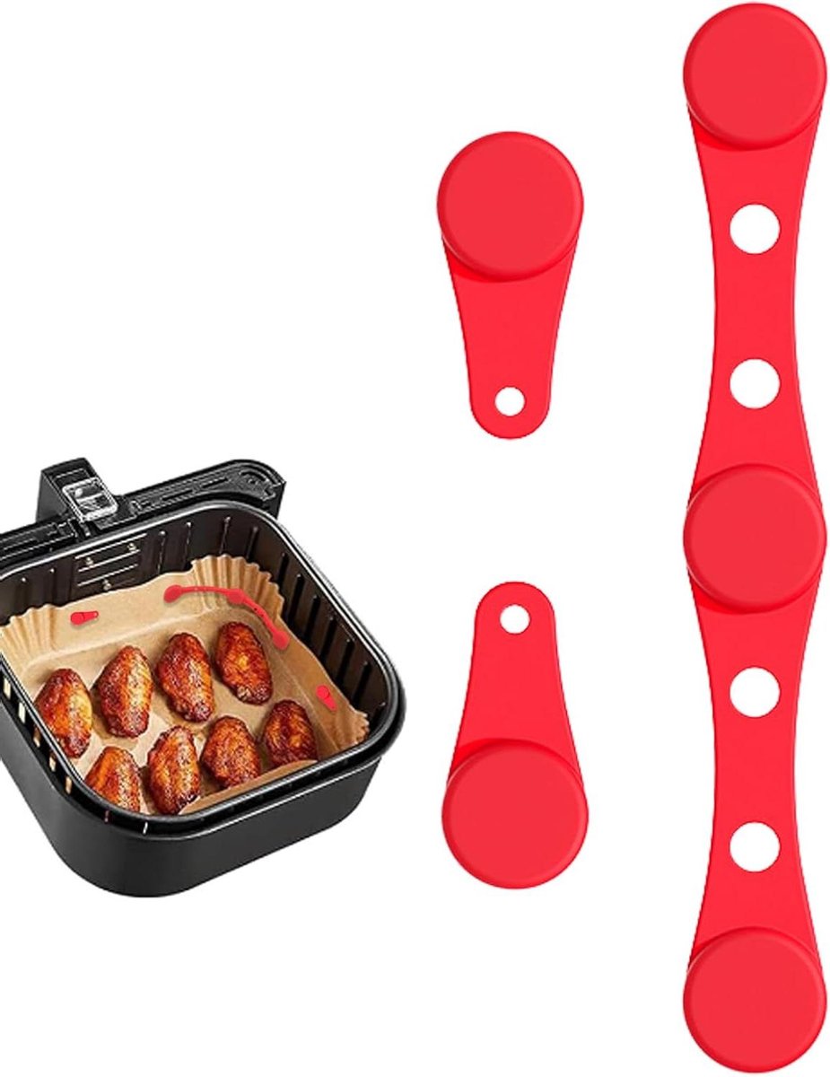 Airfryer Magneten - Keuken Accessoires - Maaltijd Prep - Hittebestendig Ontwerp - 10.2 x 1.4 cm - Rood