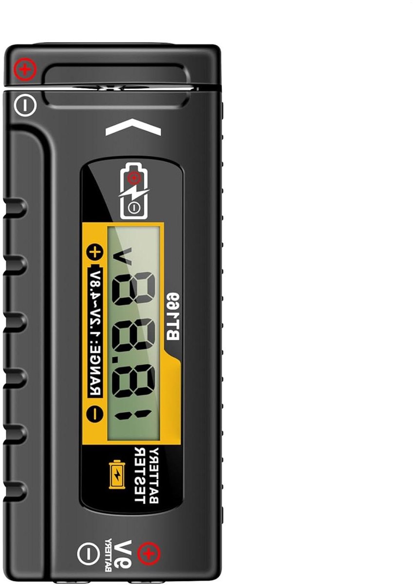 Batterijtester Huishoudelijk - Accu Controle - Energie Beheer - Digitaal Display - 11 x 5 x 2 cm - Zwart