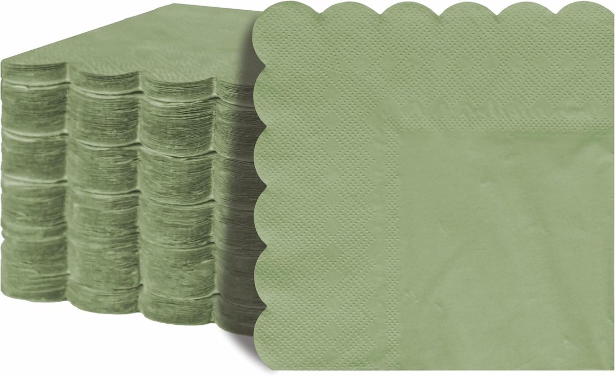 Servetten Papieren - Servetten - Tafel Servetten - Papier - Papieren Wegwerp Servetjes - Feestservetten - Voorjaar Servetten - Lunch/Diner Tafel Decoratie - 2 Laags - Groen - 15 x 13 cm - 100 Stuks - van Imperatoris