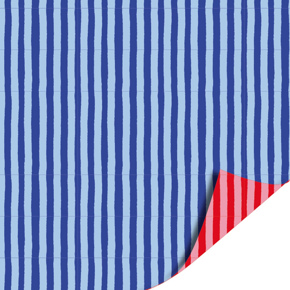 Cadeaupapier 70x200cm - Soft Stripe (blue/red)