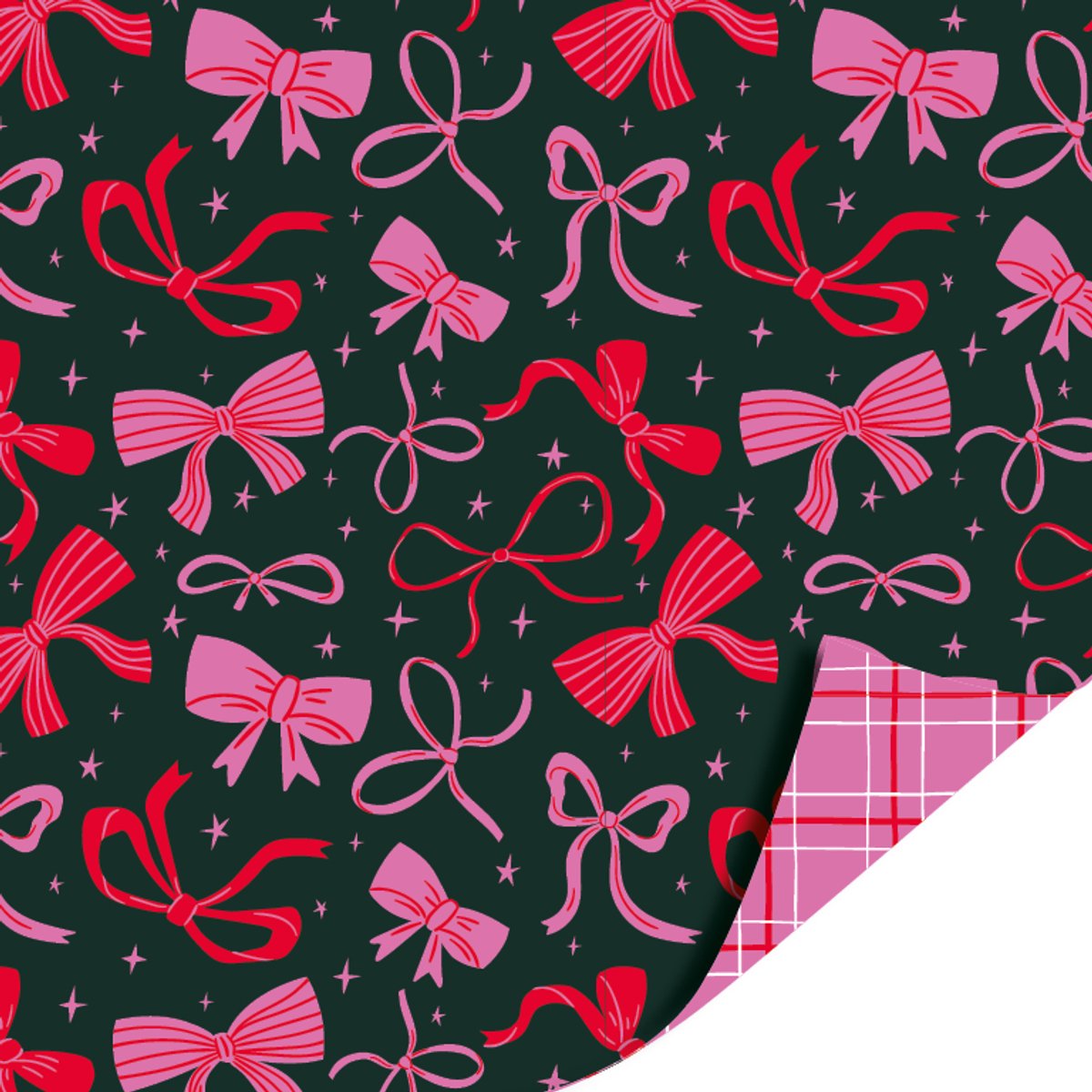 Cadeaupapier 70x200 cm - Colorful Christmas - Christmas bows