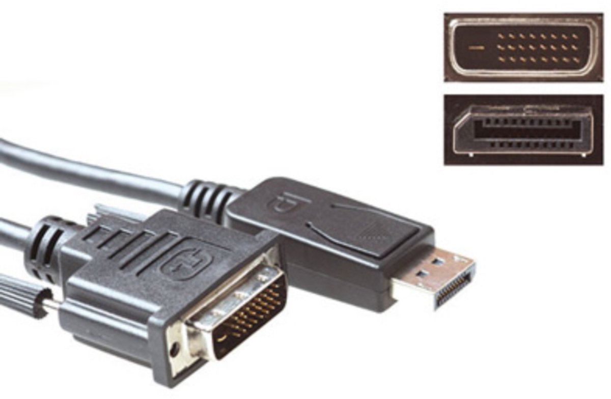 ACT AK3993 Verloopkabel DisplayPort Male/DVI Male - 1 meter