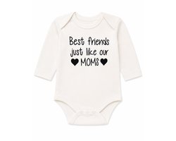 Baby rompertje tekst vriendinnen mama Best friends just like our moms maat 62-68 wit lange mouw samen zwanger