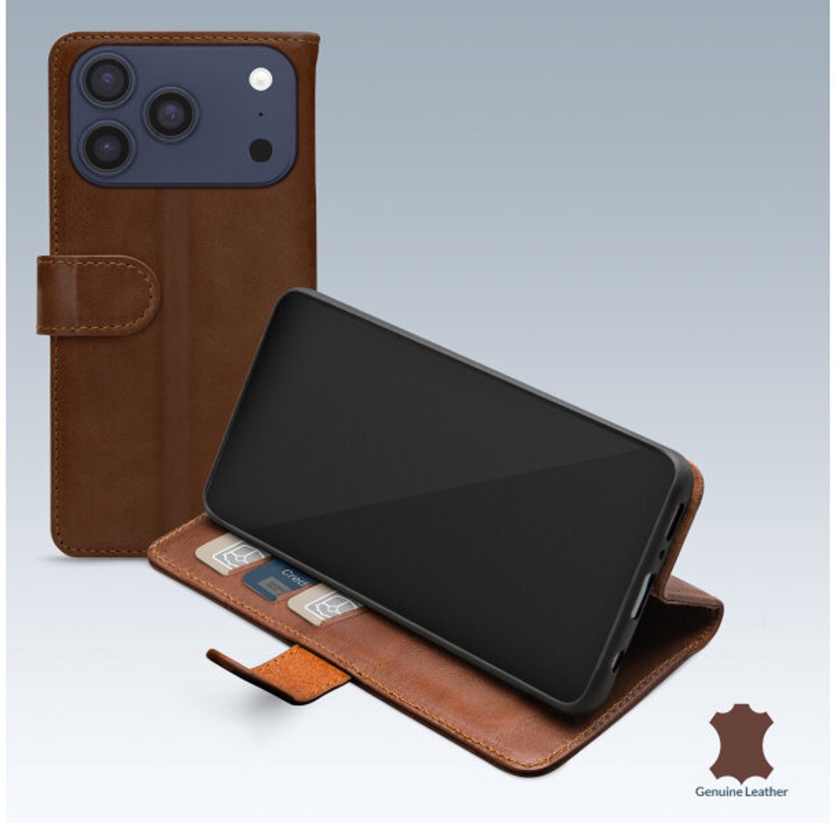 Mobilize Leather Wallet Apple iPhone 17 Pro/18 Pro Brown