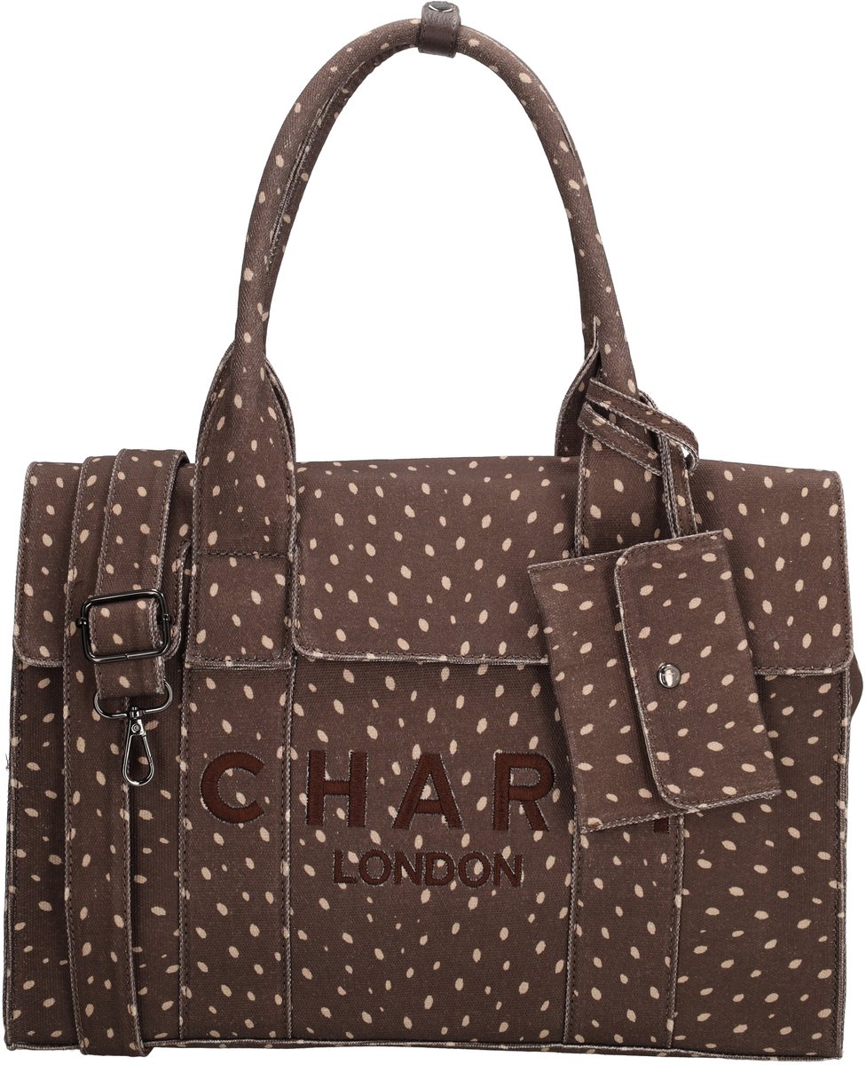 Charm London Bond Avenue Laptoptas 15,6 Inch - Laptopvak - Verstelbare Schouderband - Afneembaar - Trolleyband - Inclusief Etui - School - Dames Tas - A4tas - Hert