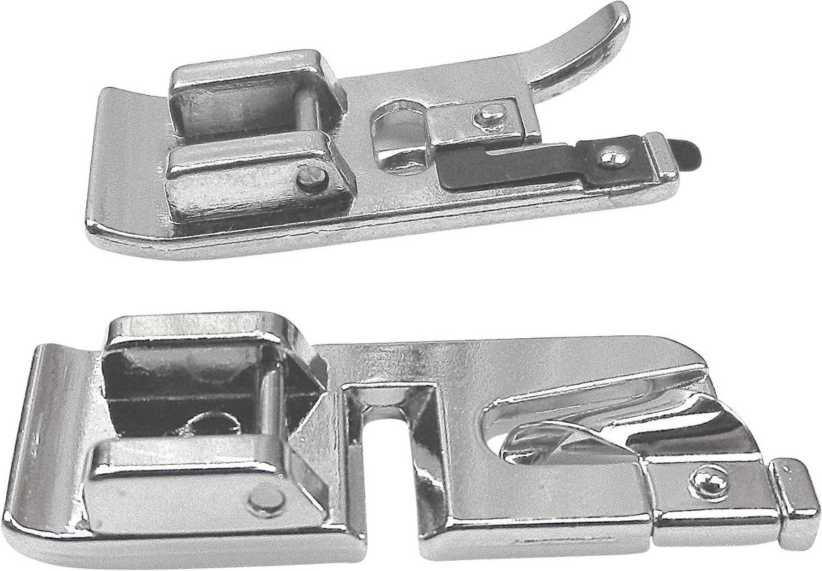 Naaimachine Voetjes - Zoomvoet Overlock - Professionele Hems Maken - Twee Speciale Gidsen - 2 Stuks - Grijs