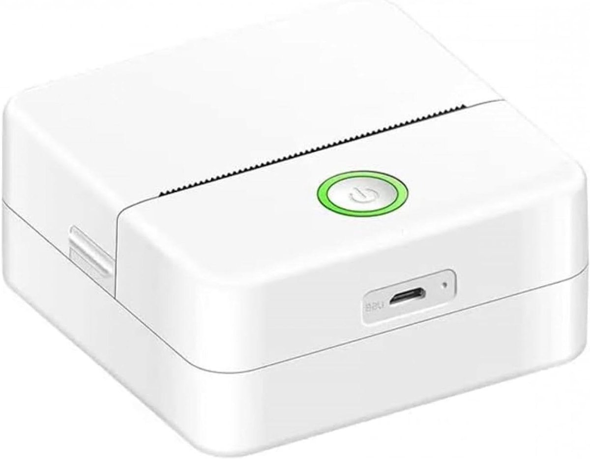 Mini Sticker Printer - Draagbare Printer - Foto's Printen - Inkless Printen - 8.5x8.5x4.5cm - Zwart