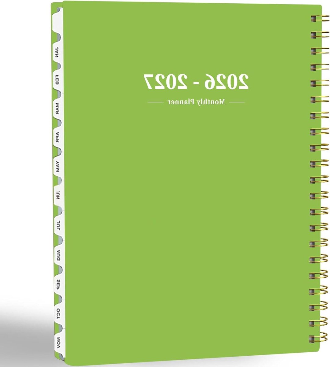 Maandplanner 2025-2026 - Agenda Planner - Planning Maken - 2 Jaar Overzicht - 21.5 x 28.9 cm - Grasgroen