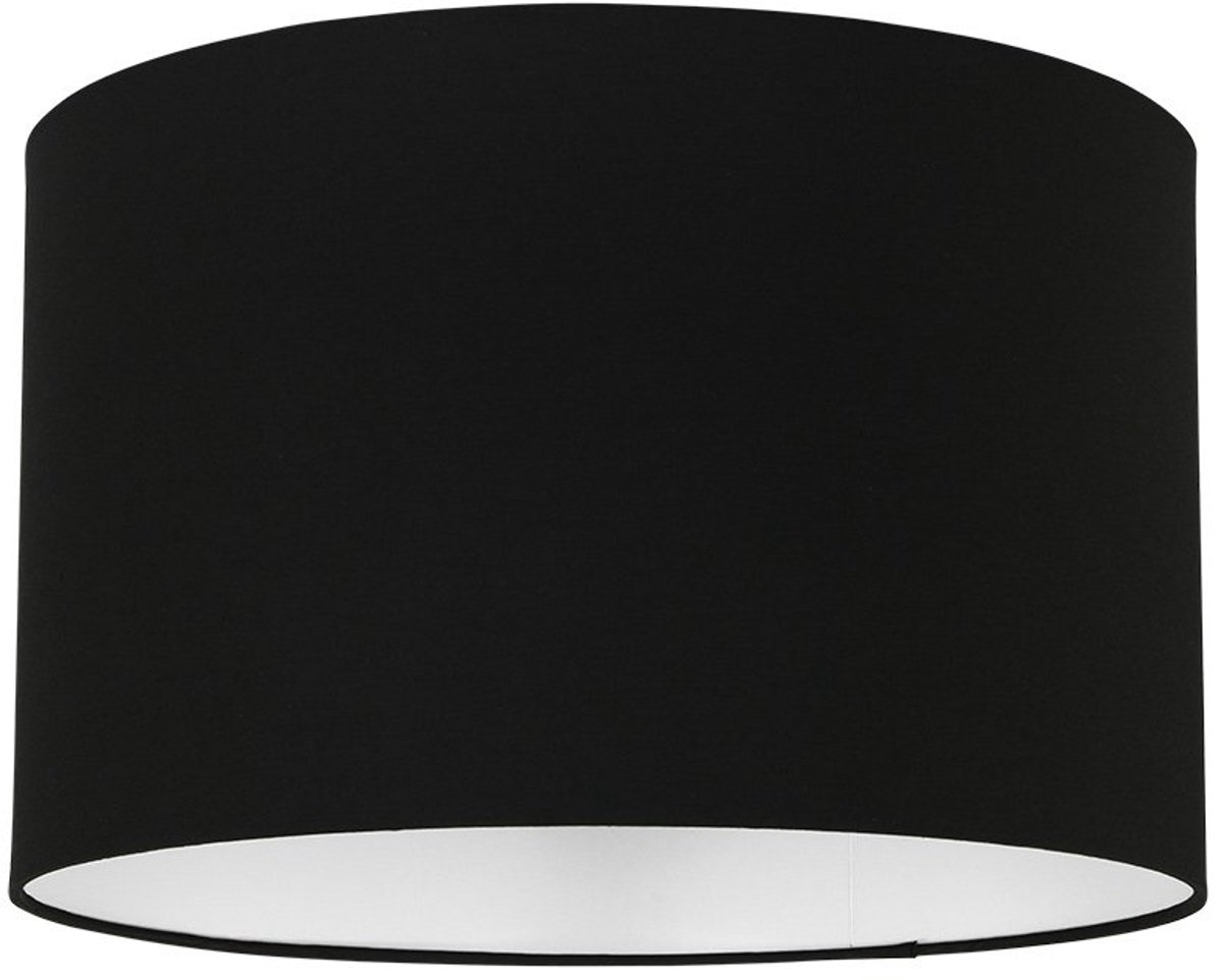 Zwart linnen lampenkap K7976SS ⌀ 40cm met E27 support - Modern design - Mexlite Kappen
