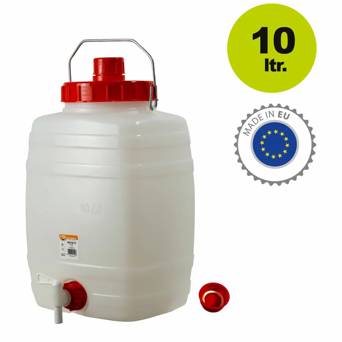 Kunststof drankvat / drinkvat rechthoekig 10l (Gistingsvat)