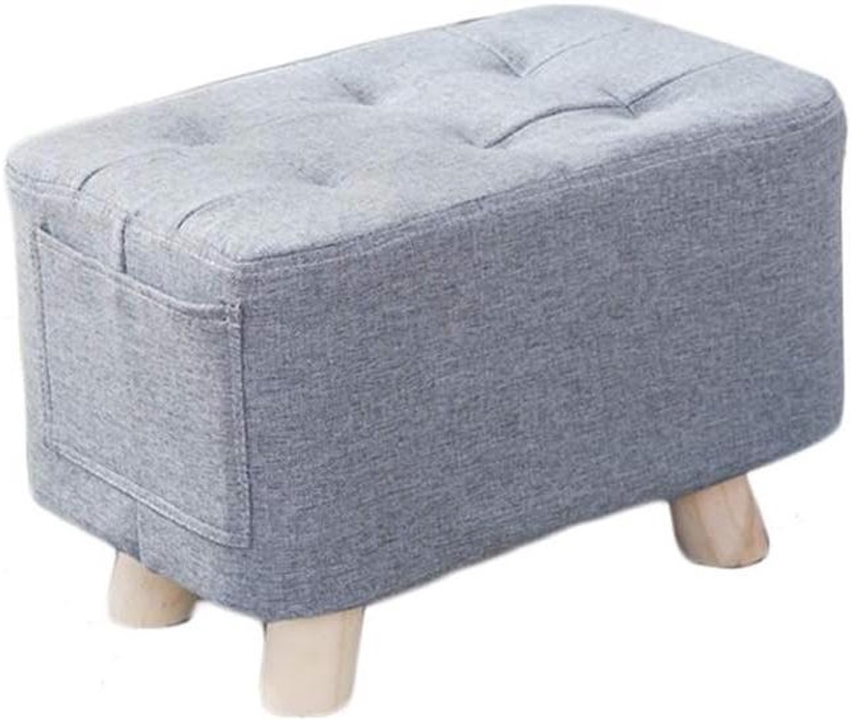 Voetenbank Kruk - Poef Hocker - Ontspannen Zitten - Antislip Onderkant - Compact Formaat - Grijs