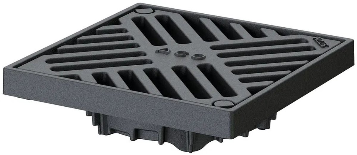 ACO OpzetrPassavant Spin met rooster/Parkeerdak DN70/DN100 200x200mm/M125/Gietijzer met/zonder vergrendeling, 7000.44.02