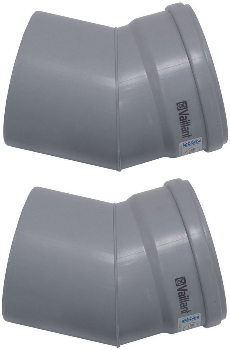 Vaillant Bocht 30 graden (2 st.) voor starre rookgasafvoer DN 130, PP, 0020042767