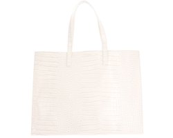 Ted Baker sac shopper sac à épaule Wellma Croc Effect Icon Bag Ivory écru