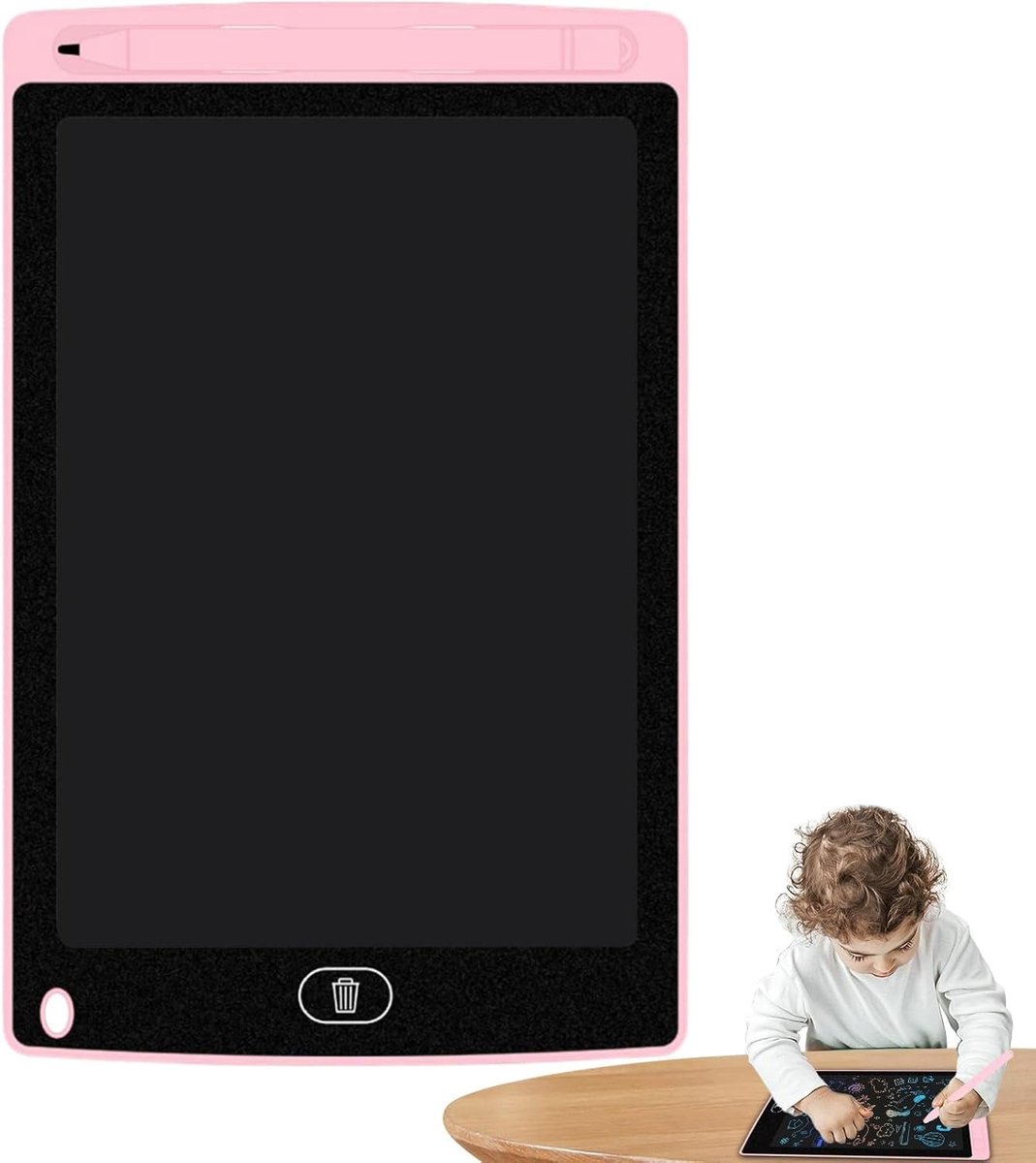 LCD Tekentablet - Digitaal Schrijfblok - Creatief Tekenen - Drukgevoelig Schrijven - 12 Inch - Roze