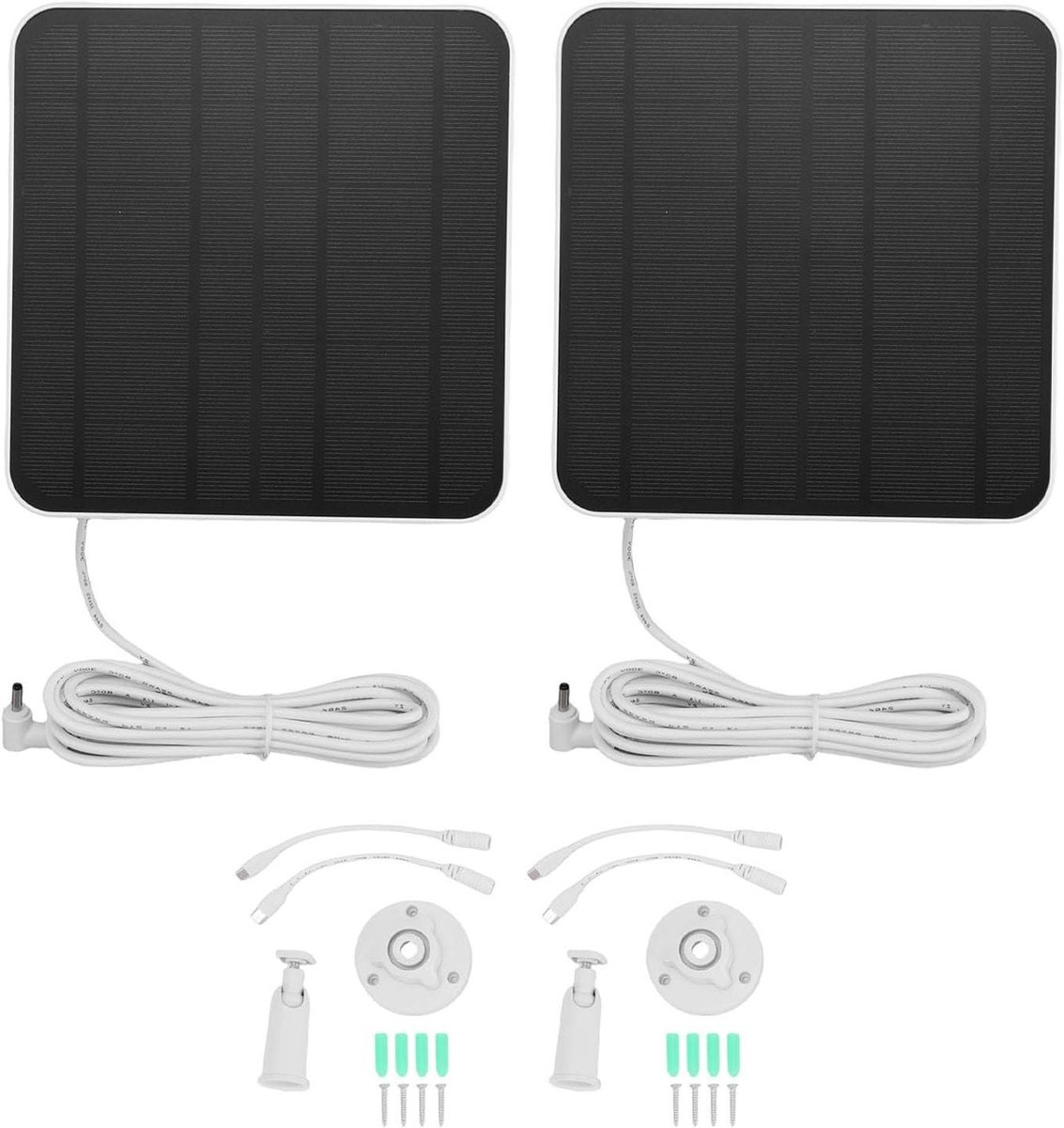 Zonnepaneel Camera - Zonneoplader Outdoor - Continue Stroomvoorziening - IP65 Waterdicht - 3 Meter Kabel - Wit