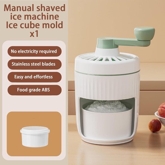 Handmatige IJsmaker - IJscrusher Machine - Desserts Maken - Compact Draagbaar - 13.6 cm Diameter - Groen — afbeelding 4