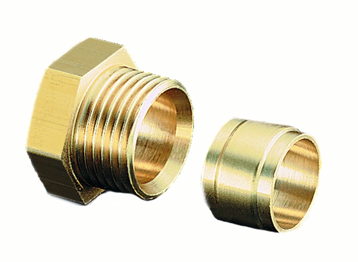 OVENTROP Aansluitset Ofix-Oil 2-voudig grootte aansluiting 1: G 3/8, grootte aansluiting 2: 6 mm, messing, 2127050