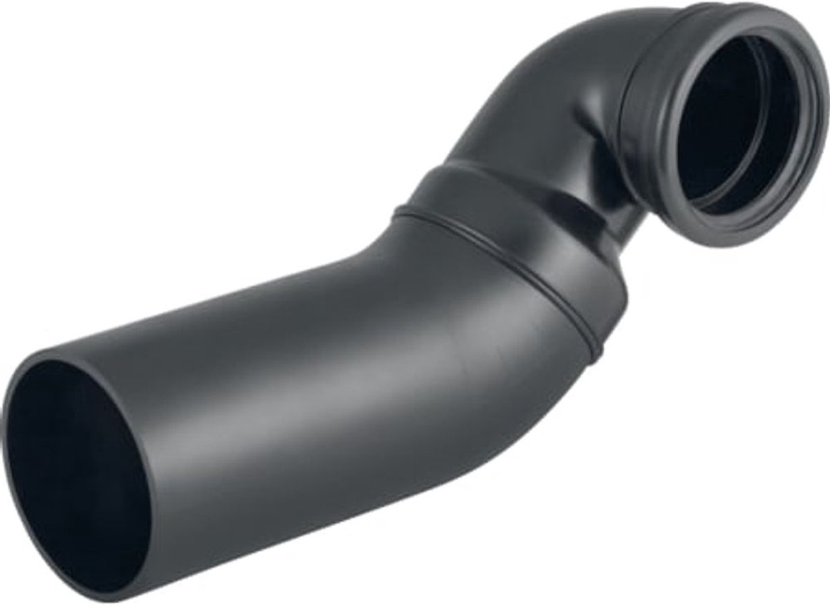 Geberit PE Aansluitbocht 90° voor wand-WC, rechts verzet, met verlenging, DN 100 / 90, 367.914.16.1