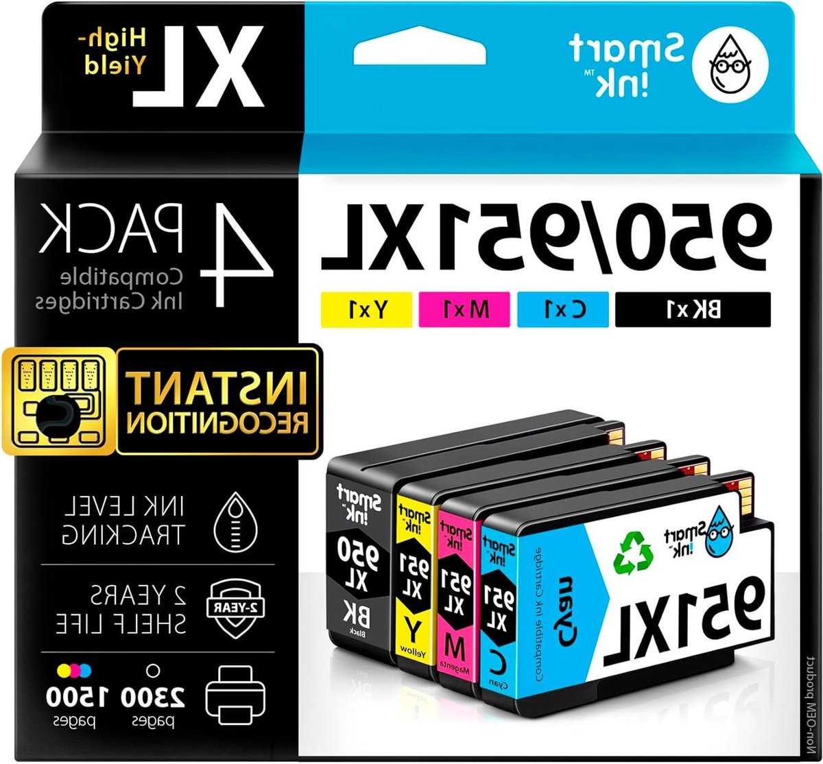 Smart Ink Ink Cartridges for HP 950XL 951XL 950 XL 951 4 Multipack (BK & C/M/Y) High Capacity for Officejet 8100 8600 8610 8620 8630 8640 8660 8615 8625 251DW 276DW