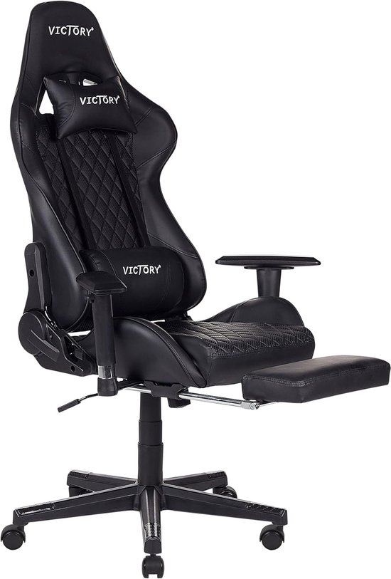 Gamestoel Ergonomisch - Gaming stoel - Comfortabel Zitten - Uittrekbare Voetsteun - 55x60x132 cm - Zwart — afbeelding 5
