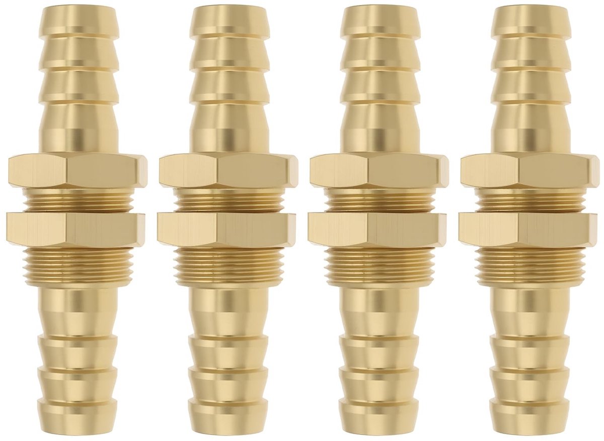 Dailygoods - Set van 4 Messing Schot Dual Fitting Pijp Connectoren