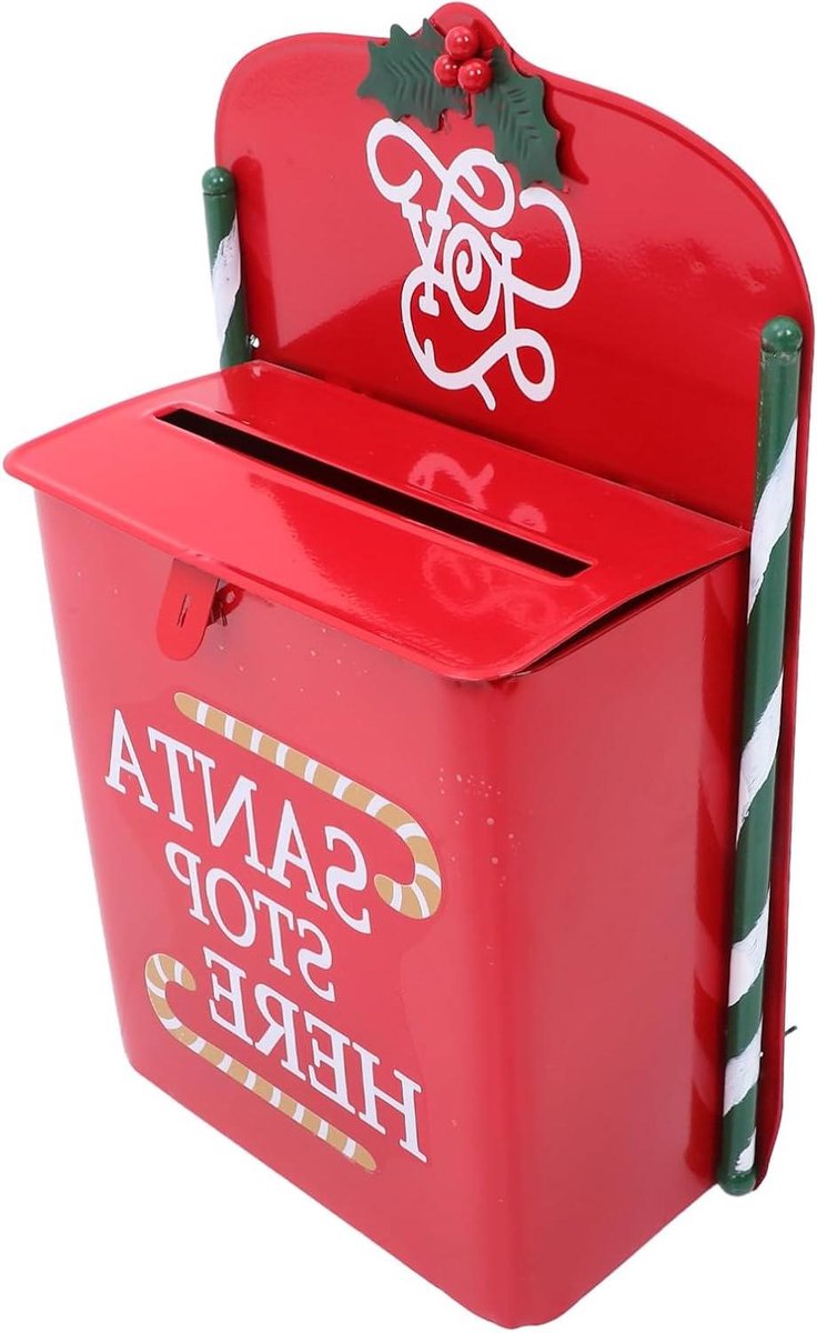 POPETPOP Kerstdecoratie Voor Thuis Vintage Kerstbrievenbus Kerstman Stop Hier Brievenbus Kerstman Brievenbus Kindercadeau Kerstversiering