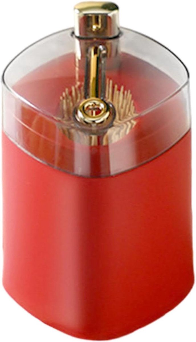 Tandenstoker Dispenser - Houder Doos - Hygiënisch Gebruik - Automatische Pop-up - Ca. 100 Stuks - Rood