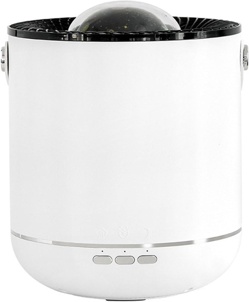 Luchtbevochtiger met Projectie - Aromatherapie Vernevelaar - Ontspannen Sfeer Creëren - 360 Graden Dynamische Projectie - 450 ml - Wit