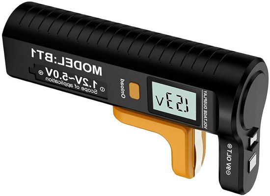 Univers Accutester voor thuis, draagbaar, met digitaal display, voor AAA, AAA C, D, 9 V batterijen en knoopcellen, batterijtester
