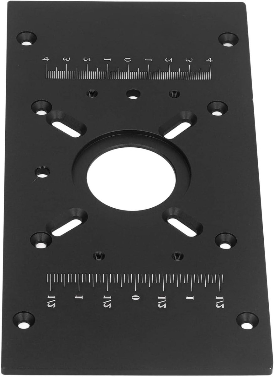 Freestafel Inzetplaat - Router Tafel Inzet - Houtbewerking Nauwkeurig - Dubbele Schaalverdeling - M8 - Rood