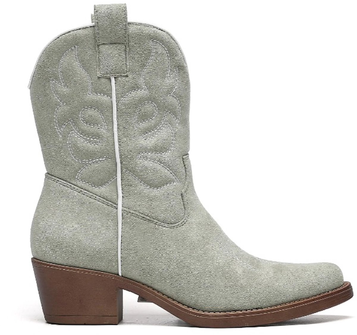 Smile Favorites® Dames Cowboylaarzen Kort - Groen - Suedine - Maat 37