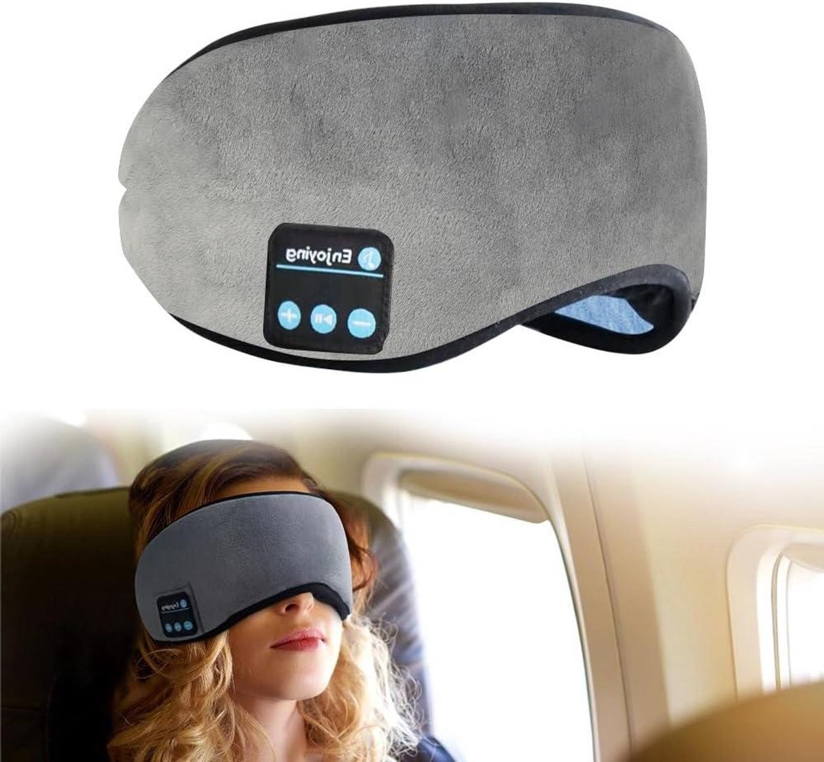 Draadloze Hoofdtelefoon Oogmasker - 3D Slaapmasker - Ontspannen Reizen - Geïntegreerde Bluetooth - Verstelbaar - Zwart