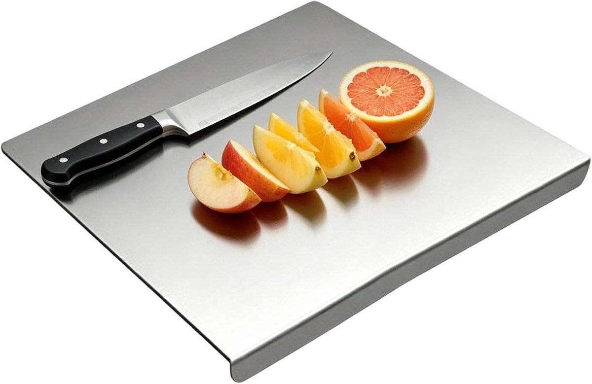 Roestvrijstalen Snijplank - Aanrecht Plank - Maaltijdvoorbereiding - Vaatwasserbestendig - 30x30cm - Zilver
