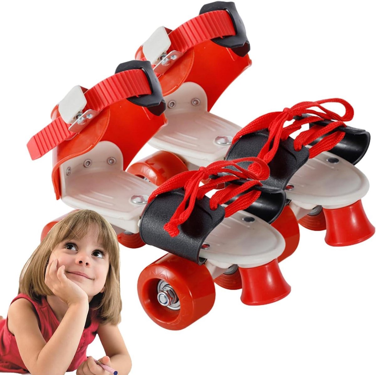 Verstelbare Rolschaatsen Quad Skates Buiten Plezier Eenvoudige Lengteverstelling Voor Kinderen