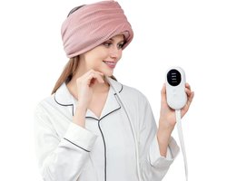 Head Massager with Heat, Head Scalp Massager Scalp Massage Instrument Rechargeable Massager, Electric Deep Tissue Kneading Massage Pillow for Shoulder, Leg, Body Muscle Pain Relief, Pink