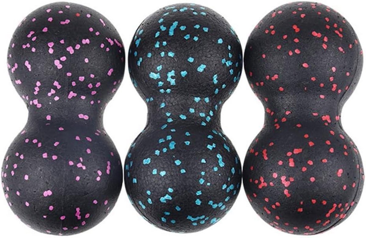 Massagebal - Acupressuur bal - Spierontspanning - Ergonomisch ontwerp - 16.5 cm - Zwart rood