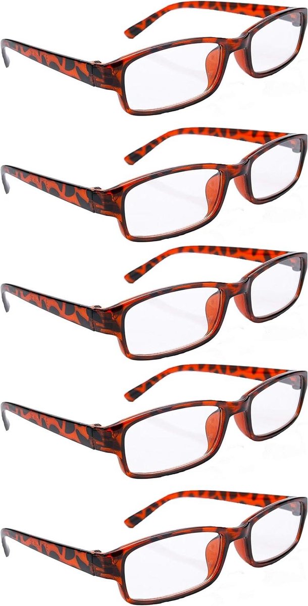 Leesbrillen Set - Designer Stijl - Binnen Lezen - Krasbestendige Glazen - Set Van 5 - Multicolor