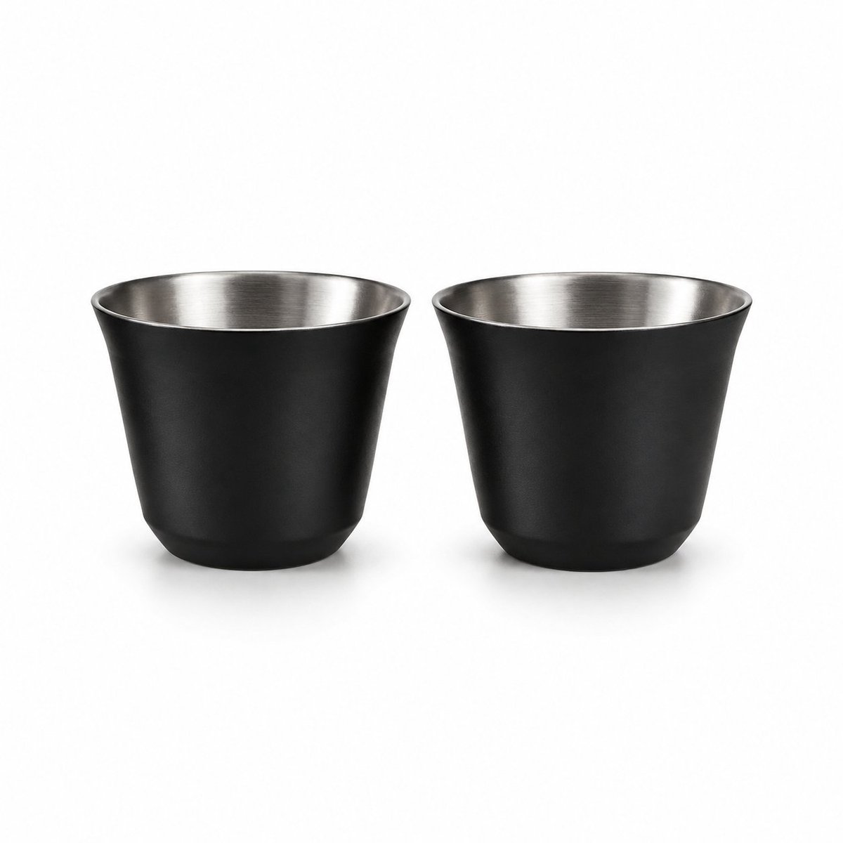 My Green Deal - RVS Espressokopjes set van 2 Zwart - 80 ml - Koffiekopjes zonder Oor - Koffiehoekje Inrichting