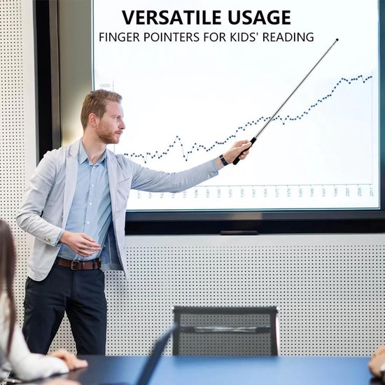 Telescopische Aanwijsstokken - Uitschuifbare Staf - Lesgeven Presenteren - Set van Twee - Tot 140 cm - Zwart — afbeelding 4