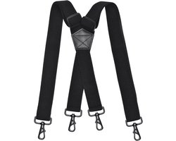 DonDon Braces Men black - Suspenders wide mens for work trousers and suit with extra strong clips heavy duty narrow or wide Belts for men in Y-shape or X shape 2.5cm - 5cm
