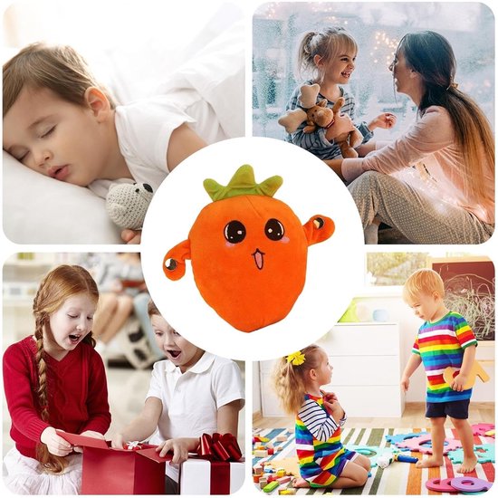 Pluche Aardbei - Muziekknuffel Educatief - Sensorische Ontwikkeling - Interactieve Geluiden - 22 cm - Oranje — afbeelding 5