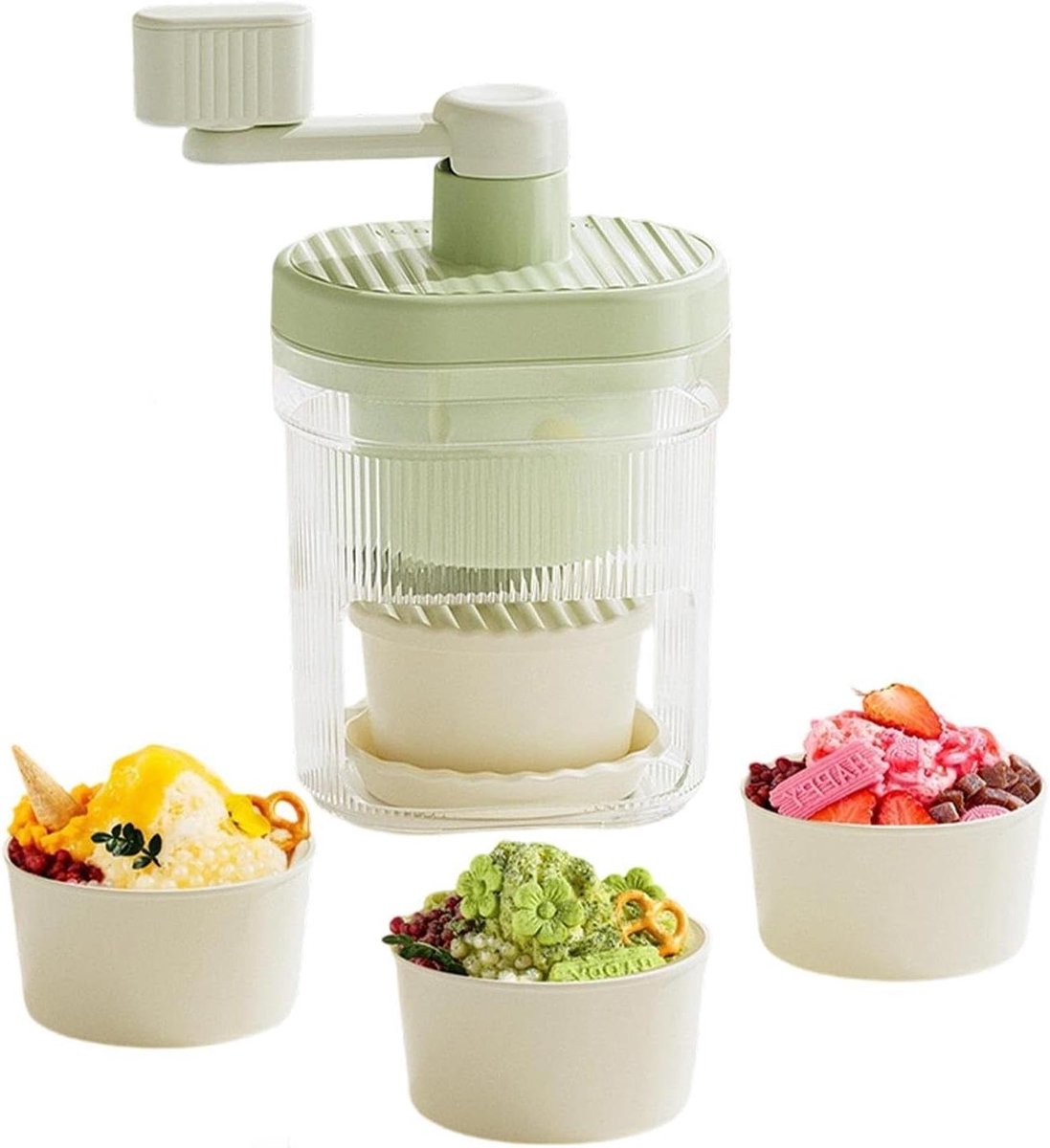 IJsschep Machine - Crushed Ice Maker - Desserts Maken - Volledig Handmatig - Compact Ontwerp - Wit